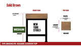 Brown Cowhide Brooklyn Stool | Cowhide Counter Stool | Luxury Cowhide Bar Stool | Square Cushion | Height: Medium