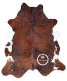 Light Brindle Tricolor Cowhide Rug , Size: Large(L), Code: AW117