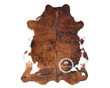 Light Brindle Tricolor Cowhide Rug , Size: Small(S), Code: AW134