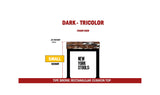 Dark Tricolor Cowhide Bronx Stool | Cowhide Counter Stool | Luxury Cowhide Bar Stool | Rectangular Cushion | Height: Small