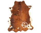 Light Brindle Tricolor Cowhide Rug , Size: Large(L), Code: AW35