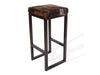 Light Brindle Cowhide Brooklyn Stool | Cowhide Counter Stool | Luxury Cowhide Bar Stool | Square Cushion | Height: Extra Large