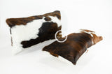 Pair Double Sided Tricolor Cowhide Lumbar Pillow Cover (Set of 2 units) 12"x 22"