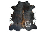 Dark Brindle Tricolor Cowhide Rug , Size: Large (L), Code: H215