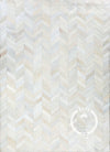 Chevron Patchwork Cowhide Rug, Off White