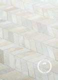 Chevron Patchwork Cowhide Rug, Off White