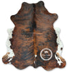 Dark Brindle Tricolor Cowhide Rug , Size: Large (L), Code: FW196