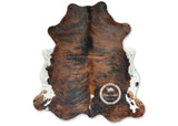 Dark Brindle Tricolor Cowhide Rug , Size: Large (L), Code: FW196