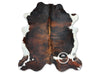 Dark Brindle Tricolor Cowhide Rug , Size: Large (L), Code: FW249