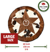Round Cowhide Rug Tricolor Single Star 40" - 60"