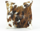 Pair Double Sided Tricolor Cowhide Pillow Cover (Set of 2 units) 15"x 15" or 20" x 20" or 24" x 24"